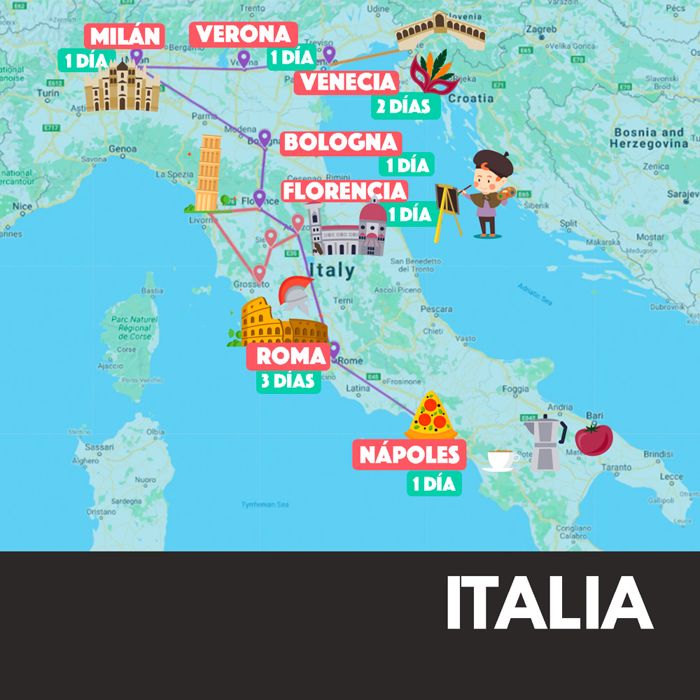 Rutas por Italia